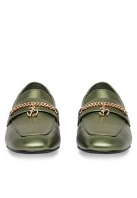 Eva Minge Loafersy CYNIA-LT2513-37 Zielony. Kolor: zielony. Materiał: skóra