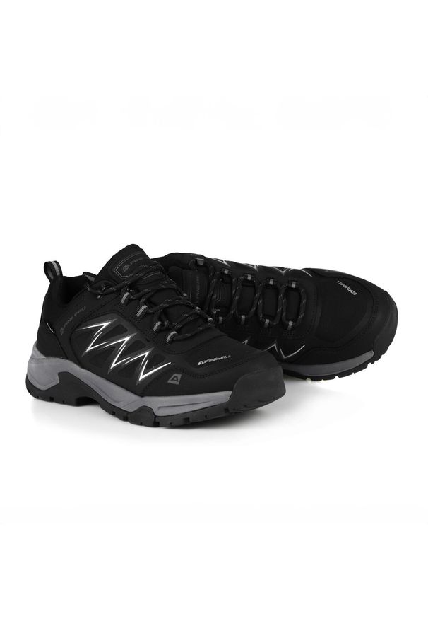 ALPINE PRO - Buty niskie softshellowe Alpine Pro Nige wodoodporne. Okazja: na spacer. Kolor: czarny. Materiał: guma. Styl: sportowy. Sport: turystyka piesza