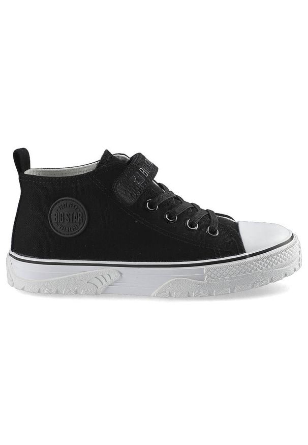 Big-Star - Czarne Trampki Big Star Dziecięce Półbuty Na Rzep. Okazja: na uczelnię, na co dzień. Wysokość cholewki: przed kolano. Zapięcie: rzepy. Kolor: czarny. Materiał: materiał, guma. Szerokość cholewki: normalna. Styl: elegancki, casual