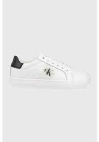 Calvin Klein Jeans buty kolor biały. Nosek buta: okrągły. Zapięcie: sznurówki. Kolor: biały. Materiał: guma, materiał