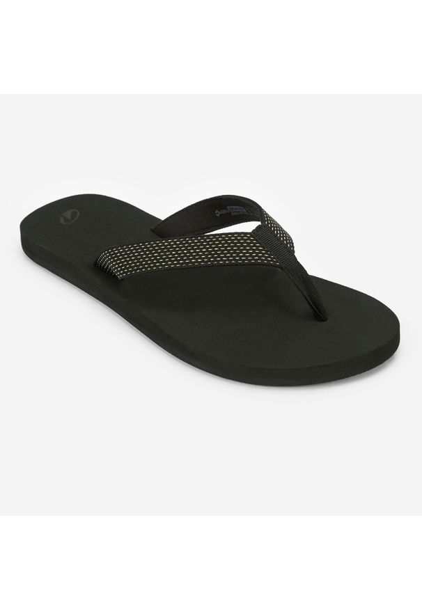 OLAIAN - Japonki damskie Olaian 550. Okazja: na plażę. Kolor: czarny. Materiał: bawełna. Wzór: paski. Styl: sportowy