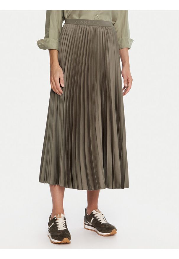 Marella Spódnica plisowana Pontiac 2523106045 Zielony Regular Fit. Kolor: zielony. Materiał: wiskoza