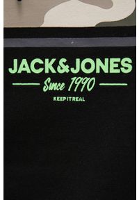 Jack & Jones Bluza męska kolor czarny z kapturem z nadrukiem. Okazja: na co dzień. Typ kołnierza: kaptur. Kolor: czarny. Materiał: dzianina. Wzór: nadruk. Styl: casual #2