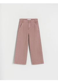 Reserved - Bawełniane spodnie - kasztanowy. Kolor: brązowy. Materiał: bawełna