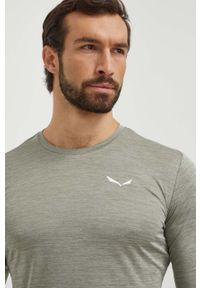 Salewa longsleeve sportowy Puez Melange kolor szary melanżowy. Kolor: zielony. Materiał: materiał. Długość rękawa: długi rękaw. Wzór: melanż. Styl: sportowy #5