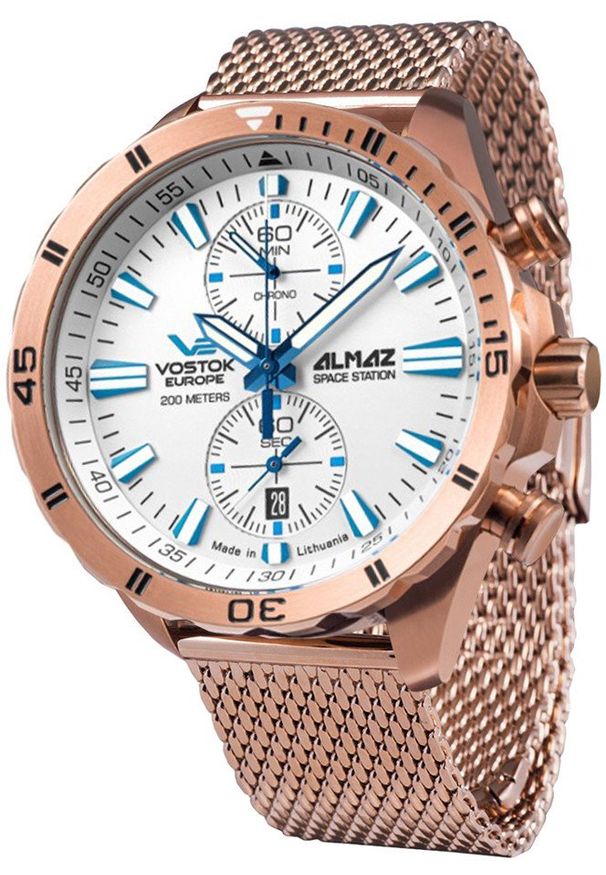 Zegarek męski Vostok Europe 6S11-320B676B różowe złoto. Kolor: złoty, wielokolorowy, różowy