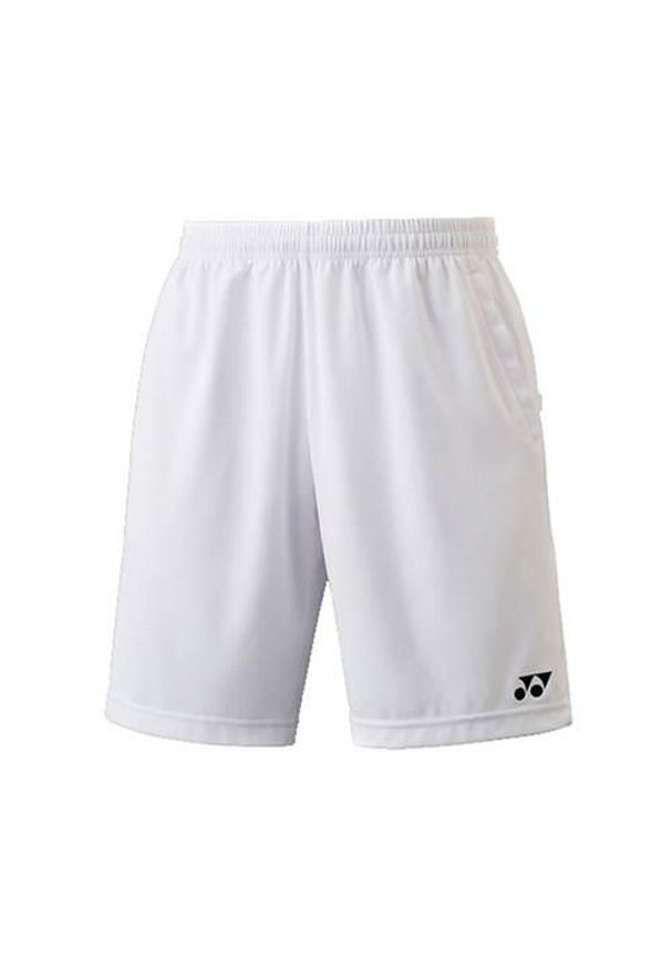 YONEX - Spodnie badminton męskie Yonex SHORTSM0004WH. Kolor: biały. Materiał: syntetyk, materiał. Długość: krótkie