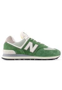 New Balance U574GRE Sneakersy męskie. Okazja: do pracy, na co dzień, na spacer. Kolor: zielony. Materiał: guma, zamsz. Szerokość cholewki: normalna. Sezon: lato. Model: New Balance 574. Sport: turystyka piesza #1