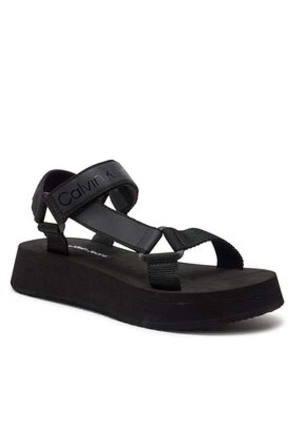 Calvin Klein Jeans Sandały Sandal Velcro Webbing Dc YW0YW01353 Czarny. Kolor: czarny. Materiał: materiał