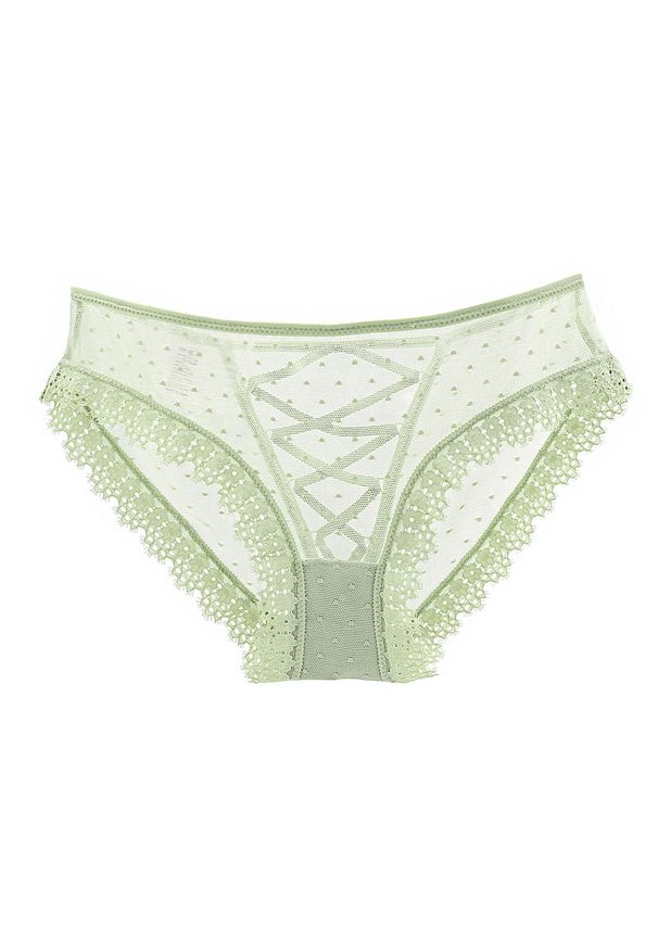 Intica - Koronkowe figi z subtelnymi detalami na specjalne okazje Sooyong. Kolor: zielony. Materiał: koronka. Wzór: koronka