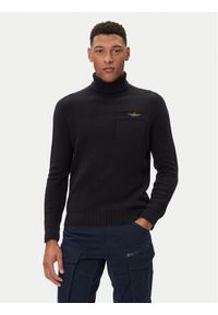 Aeronautica Militare Golf 252MA1587UL00904 Czarny Regular Fit. Typ kołnierza: golf. Kolor: czarny. Materiał: wełna, bawełna #1