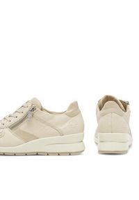 Rieker Sneakersy L4821-60 Écru. Materiał: skóra