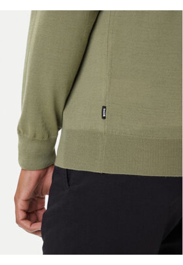 BOSS Sweter Ebenji 50528300 Zielony Regular Fit. Kolor: zielony. Materiał: wełna