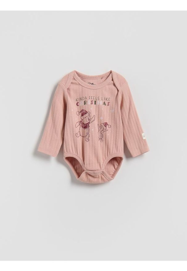 Reserved - Bawełniane body Kubuś i Przyjaciele - brudny róż. Kolor: różowy. Materiał: bawełna