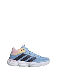 Adidas - Buty halowe Court Stabil Indoor. Kolor: pomarańczowy, niebieski, wielokolorowy. Sport: turystyka piesza