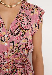 Born2be - Ciemnoróżowy Kombinezon Phaeniope. Kolor: różowy. Materiał: materiał. Długość rękawa: bez rękawów. Długość: długie. Wzór: aplikacja. Sezon: lato #6