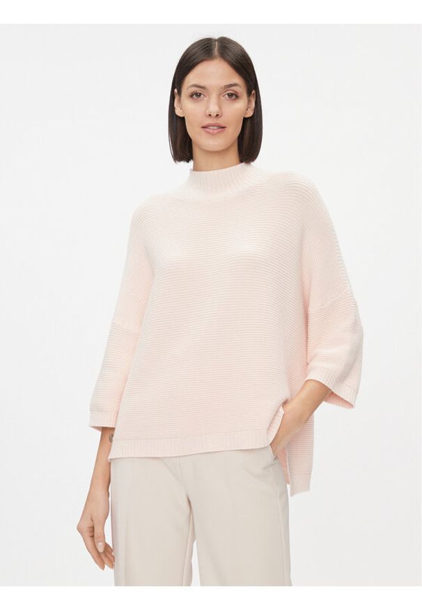 Kontatto Sweter 3M1043 Beżowy Regular Fit. Kolor: beżowy. Materiał: wiskoza