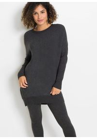 bonprix - Długi sweter z mieszanki wiskozy. Kolor: szary. Materiał: wiskoza. Długość: długie #1