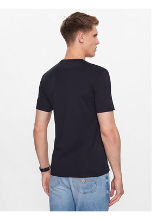 Guess T-Shirt M2YI36 I3Z14 Granatowy Slim Fit. Kolor: niebieski. Materiał: bawełna