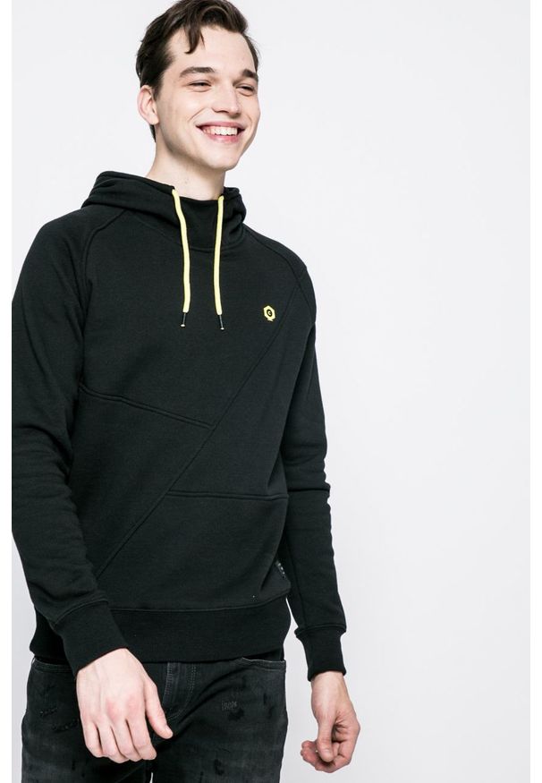 Jack & Jones - Bluza. Kolor: czarny. Materiał: dzianina. Wzór: gładki