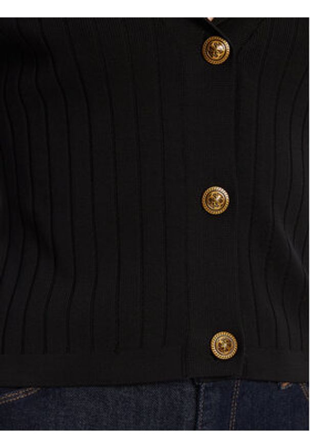Guess Kardigan W5YR11 Z0130 Czarny Regular Fit. Kolor: czarny. Materiał: wiskoza