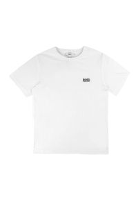 BOSS - Boss - T-shirt dziecięcy 116-152 cm. Okazja: na co dzień. Kolor: biały. Materiał: bawełna, dzianina. Wzór: nadruk. Styl: casual #1