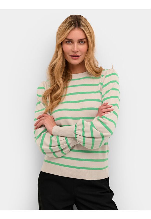 Kaffe Sweter Kamala 10506891 Zielony Regular Fit. Kolor: zielony. Materiał: wiskoza