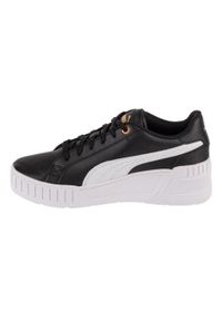 Puma - Damskie Skórzane Buty Na Koturnie Karmen. Kolor: czarny. Materiał: skóra. Obcas: na koturnie. Styl: sportowy