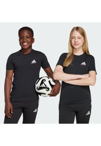 Adidas - Koszulka dla dzieci z grafiką kultowego Messiego. Kolor: czarny. Materiał: bawełna. Wzór: kolorowy