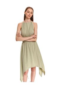 TOP SECRET - Asymetryczna sukienka z odkrytymi ramionami. Kolor: zielony. Sezon: lato. Typ sukienki: z odkrytymi ramionami, asymetryczne. Styl: wakacyjny #8