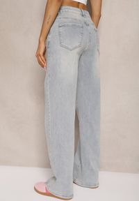 Renee - Jasnoniebieskie Szerokie Jeansy High Waist Lanosisa. Okazja: na co dzień. Stan: podwyższony. Kolor: niebieski. Styl: casual, elegancki #4