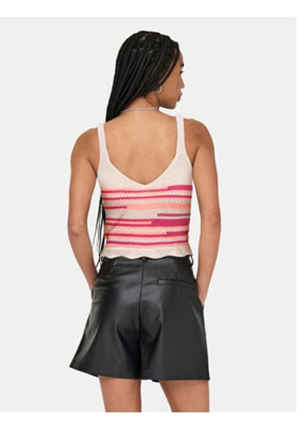 only - ONLY Top Merida 15344404 Różowy Regular Fit. Kolor: różowy. Materiał: syntetyk