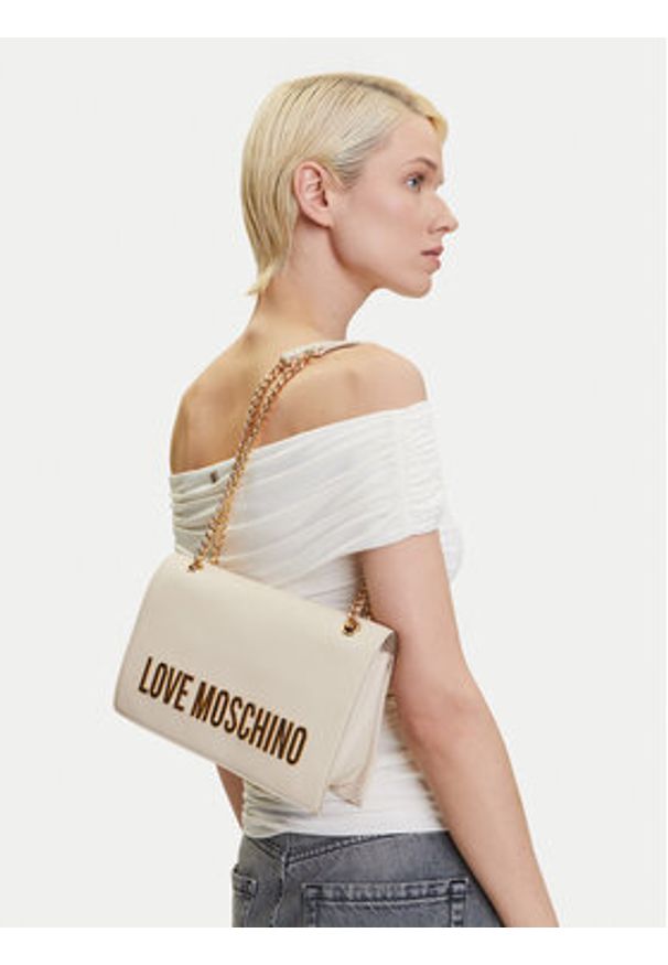 Love Moschino - LOVE MOSCHINO Torebka JC4192PP1MKD0110 Écru. Materiał: skórzane