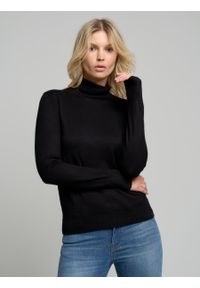 Big-Star - Sweter damski z golfem czarny Arlanka 906. Typ kołnierza: golf. Kolor: czarny. Materiał: jeans, materiał, wiskoza. Długość rękawa: długi rękaw. Długość: długie. Styl: klasyczny, elegancki #1