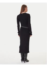 Patrizia Pepe Sukienka dzianinowa 2A2960 K291 Czarny Regular Fit. Kolor: czarny. Materiał: bawełna #5