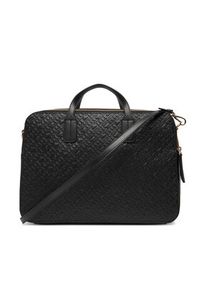 TOMMY HILFIGER - Tommy Hilfiger Torba na laptopa Th Icon Laptop Bag Mono AW0AW18003 Czarny. Kolor: czarny. Materiał: skóra #3