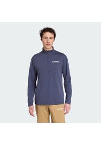Adidas - Koszulka Terrex Multi Climacool 1/2 Zip Long Sleeve. Kolor: niebieski. Długość rękawa: długi rękaw. Technologia: ClimaCool (Adidas). Sport: turystyka piesza
