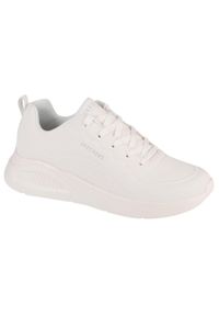 skechers - Buty sportowe Sneakersy damskie, Uno Lite-Lighter One. Kolor: różowy, biały. Materiał: tkanina. Sport: turystyka piesza