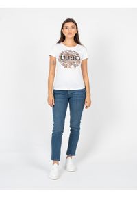 Liu Jo T-Shirt | WF2375 JS923 | Kobieta | Biały. Okazja: na co dzień. Kolor: biały. Materiał: bawełna. Długość: długie. Wzór: nadruk. Styl: klasyczny, casual, elegancki