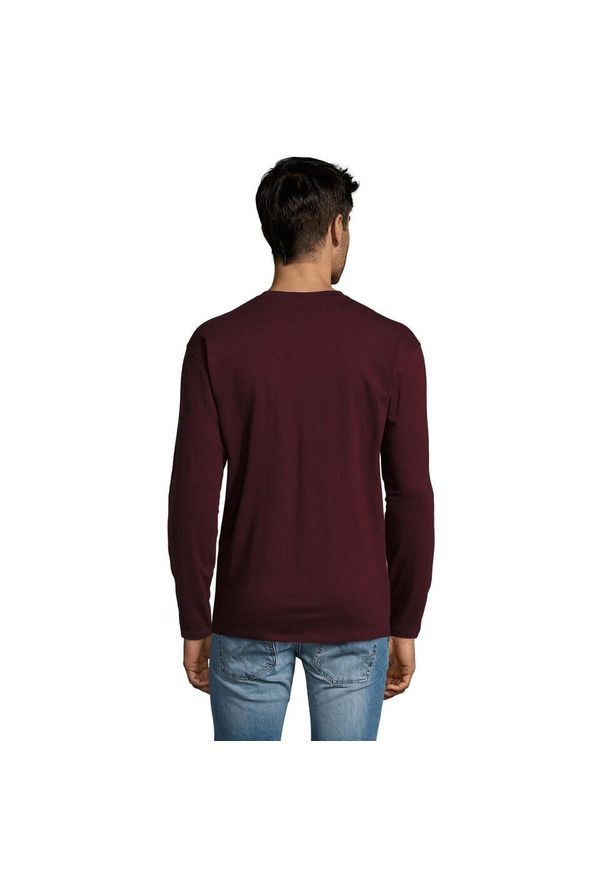 SOL'S - Męska Koszulka Z Długim Rękawem Monarch. Kolor: czerwony, wielokolorowy. Długość rękawa: długi rękaw. Długość: długie. Sport: turystyka piesza