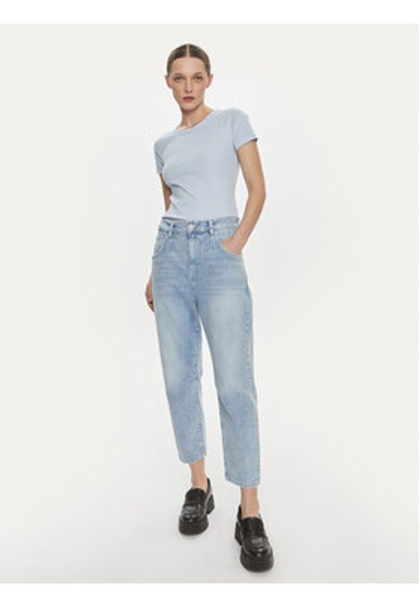 GAP - Gap T-Shirt 870883 Błękitny Slim Fit. Kolor: niebieski. Materiał: bawełna