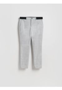 Reserved - Spodnie chino slim w kratę - jasnoszary. Kolor: szary. Materiał: wiskoza, tkanina #1