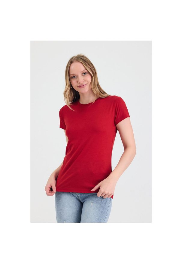 WOOLONA - Koszulka turystyczna damska Woolona Pera 100% Merino. Kolor: czerwony