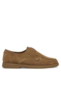 TOMMY HILFIGER - Tommy Hilfiger Mokasyny Moc T Derby FM0FM05495 Brązowy. Kolor: brązowy. Materiał: zamsz, skóra