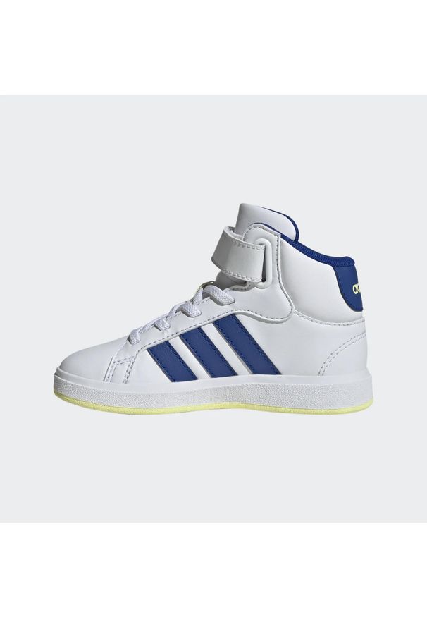 Adidas - Buty dla dzieci ADIDAS Grand Court Mid. Zapięcie: rzepy. Materiał: kauczuk, skóra, syntetyk