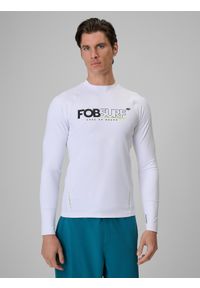 4f - 4F Longsleeve do pływania i sportów wodnych z filtrem UPF50+ męski - biały L. Typ kołnierza: kołnierzyk stójkowy. Kolor: biały. Materiał: materiał, skóra. Długość rękawa: długi rękaw. Sezon: lato. Sport: żeglarstwo, pływanie #1