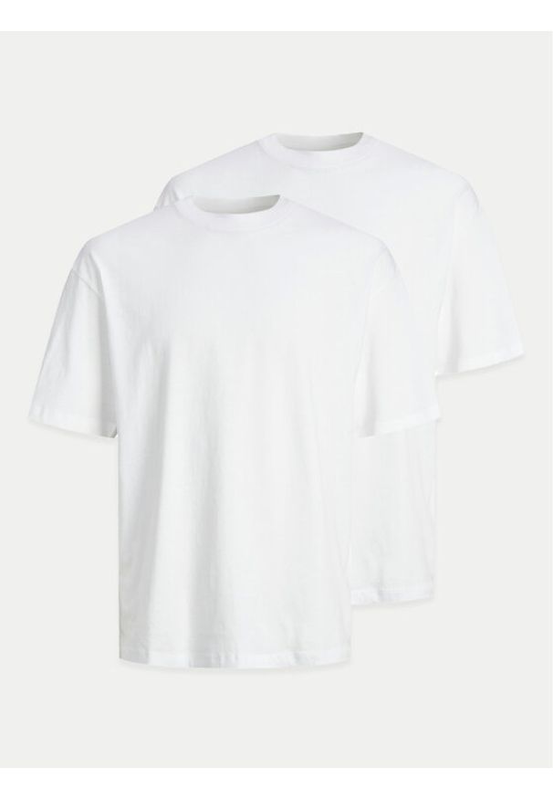 Jack & Jones Komplet t-shirtów Bradley 12264845 Biały Wide Fit. Kolor: biały. Materiał: bawełna