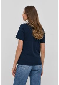 Trussardi Jeans - Trussardi t-shirt bawełniany kolor granatowy. Okazja: na co dzień. Kolor: niebieski. Materiał: bawełna. Wzór: nadruk. Styl: casual #5