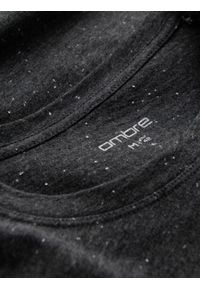 Ombre Clothing - T-shirt męski z ozdobnym efektem confetti - czarny V5 OM-TSCT-0178 - XXL. Okazja: na co dzień. Kolor: czarny. Materiał: bawełna. Wzór: jednolity. Styl: casual #5