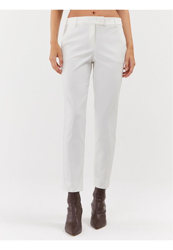 Marella Spodnie materiałowe Pirro 2331360738200 Biały Regular Fit. Kolor: biały. Materiał: syntetyk, bawełna